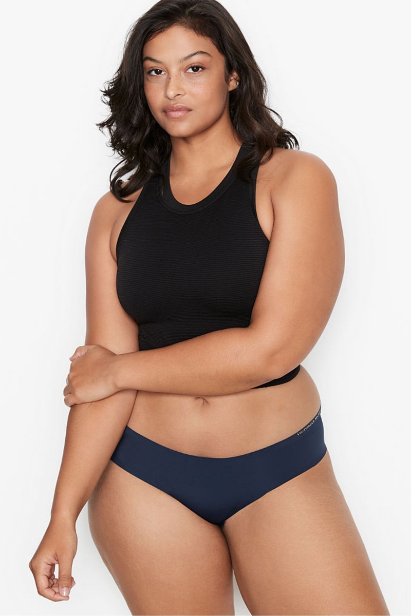 Noir Navy Blue Victoria\'s Secret Sexy Illusions by Victorias Secret No Show Cheeky Joggery | RFZ-940863