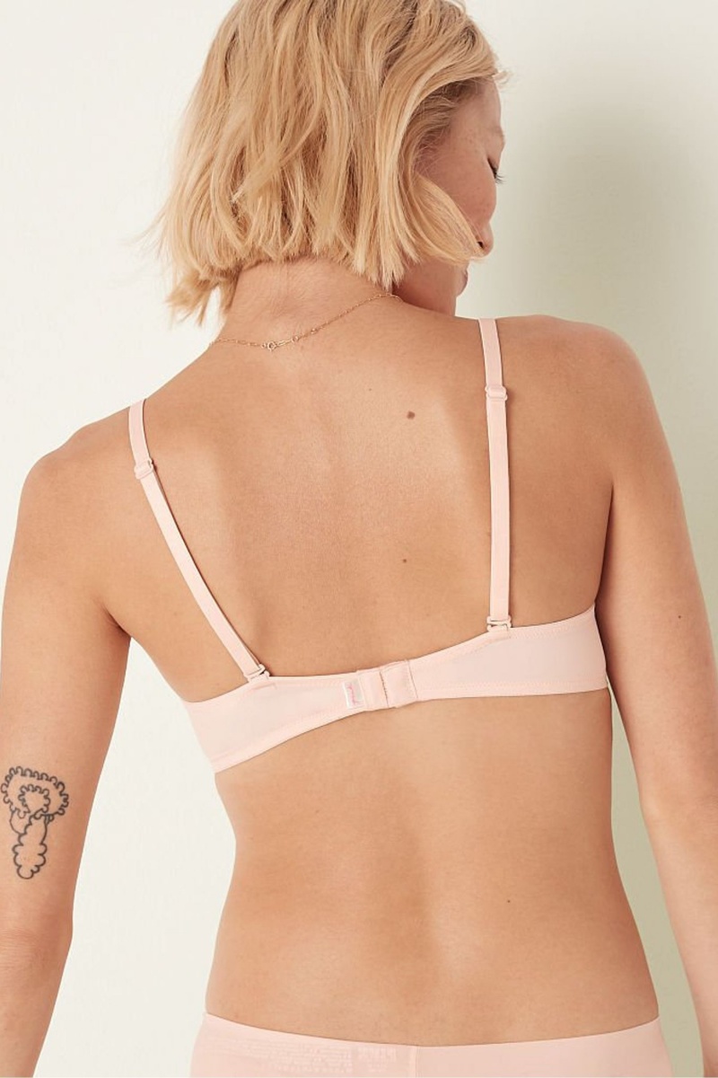 Peach Nectar Pink Victoria's Secret Wear Everywhere Smooth Push Up T-Shirt Bra | DZQ-903458