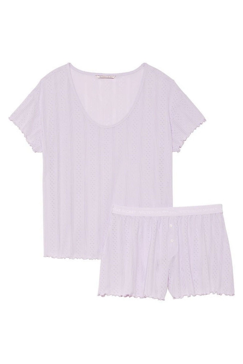 Perfume Purple Victoria's Secret Pointelle Short Pyjama Set | BDI-602753