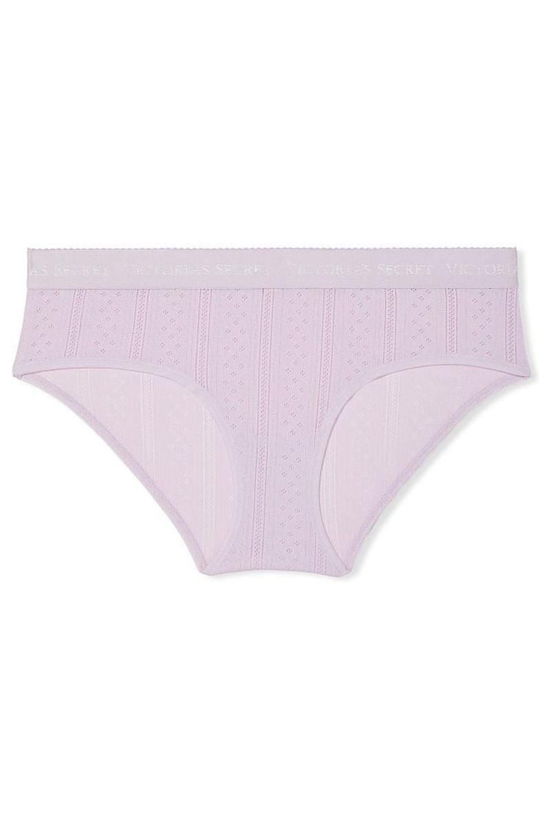 Perfume Purple Victoria's Secret Stretch Cotton Logo Waist Pointelle Hipster Knickers | SCG-698317