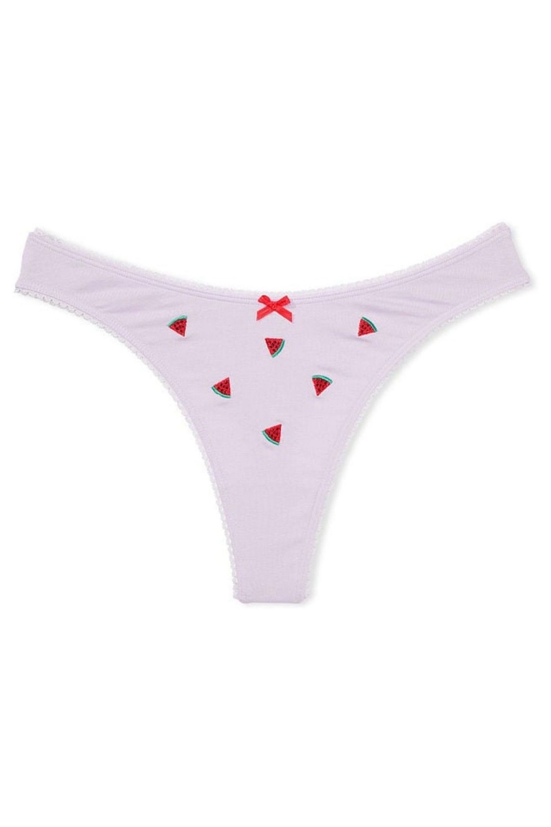 Perfume Watermelon Victoria's Secret Stretch Cotton Cotton High Leg Thong Knickers | QWF-208956