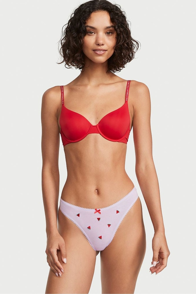 Perfume Watermelon Victoria\'s Secret Stretch Cotton Cotton High Leg Thong Knickers | QWF-208956