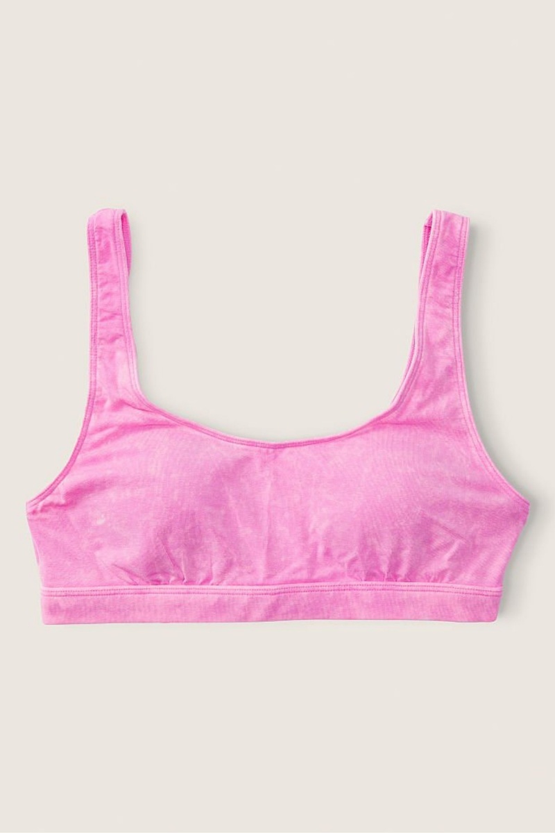 Pink Bloom Victoria's Secret Cotton Scoop Bralette | QYL-529716