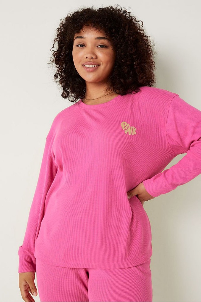 Pink Victoria\'s Secret Long Sleeve Pyjama Top | DYH-237169