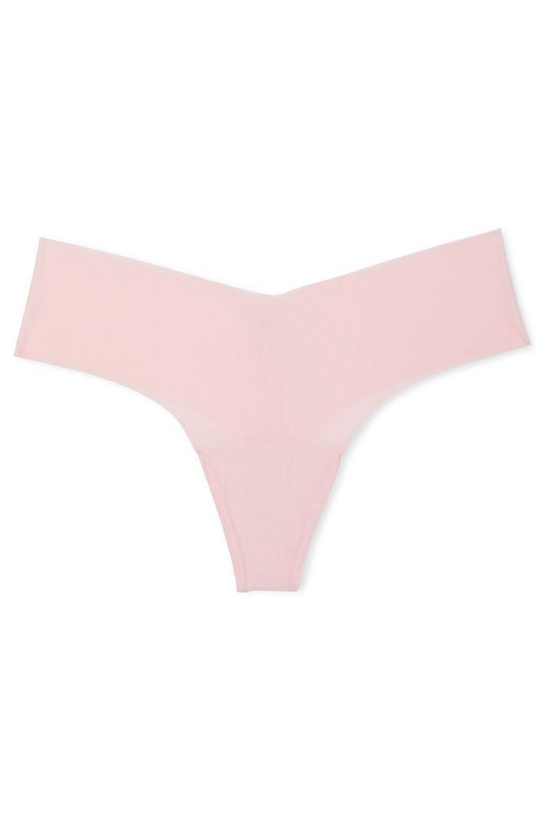 Purest Pink Victoria's Secret No-Show Ribbed No Show Thong Knickers | DHB-471508