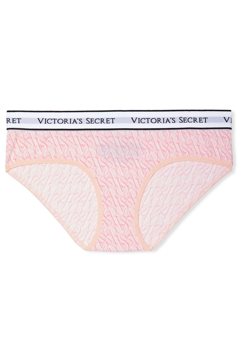 Purest Pink Victoria's Secret Stretch Cotton Logo Knickers | UKQ-734826