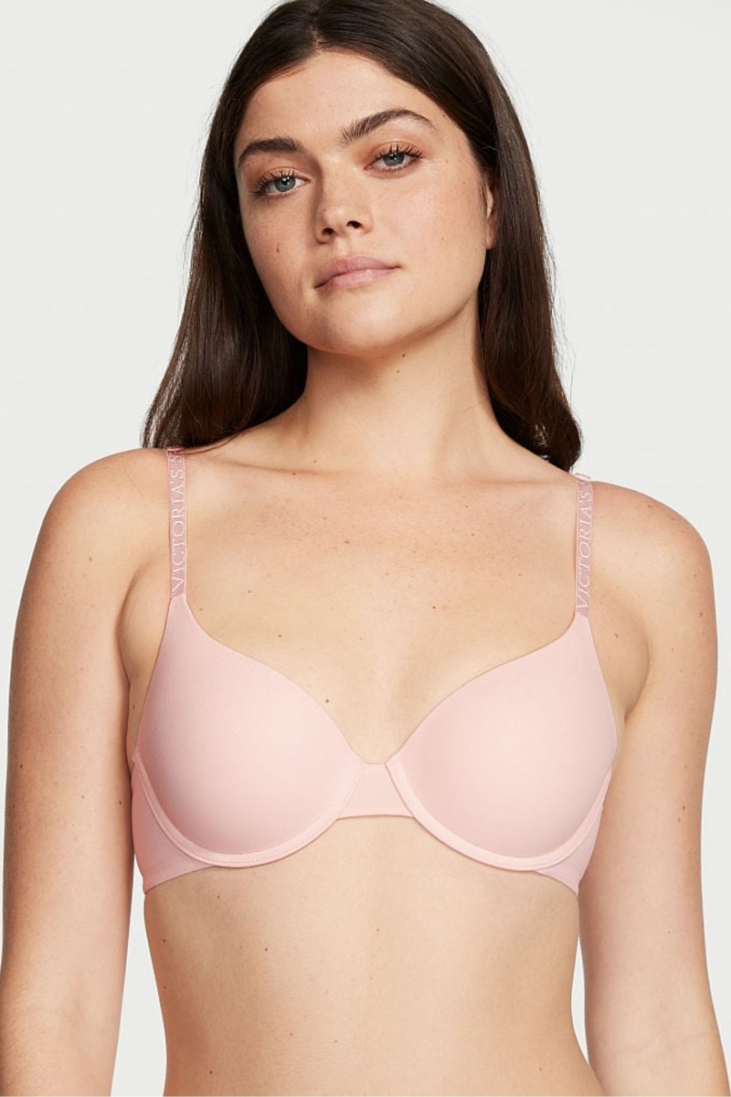 Purest Pink Victoria\'s Secret The T-Shirt Smooth Lightly Lined T-Shirt Bra | RHJ-746198