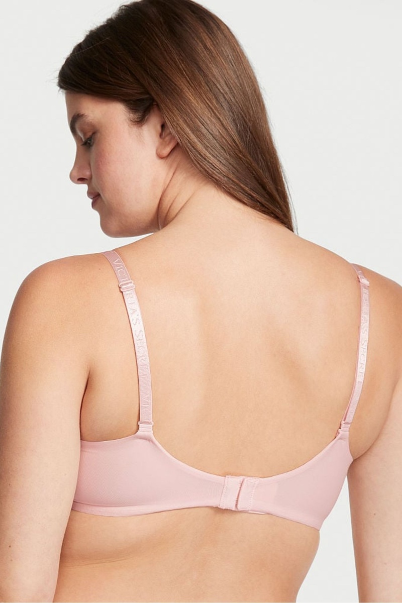 Purest Pink Victoria's Secret The T-Shirt Bombshell Front Fastening Push Up Bra | YCT-940278