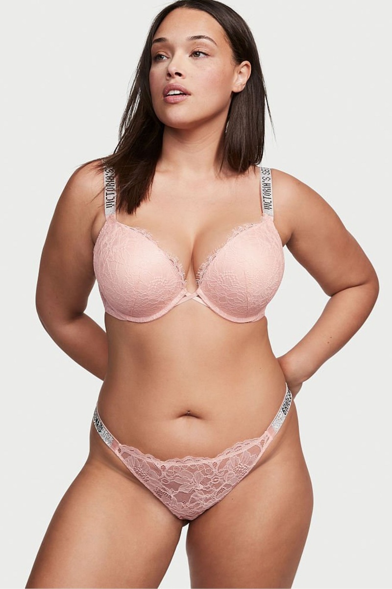 Purest Pink Victoria's Secret Very Sexy Shine Strap Add 2 Cups Bombshell Bra | OLJ-371840