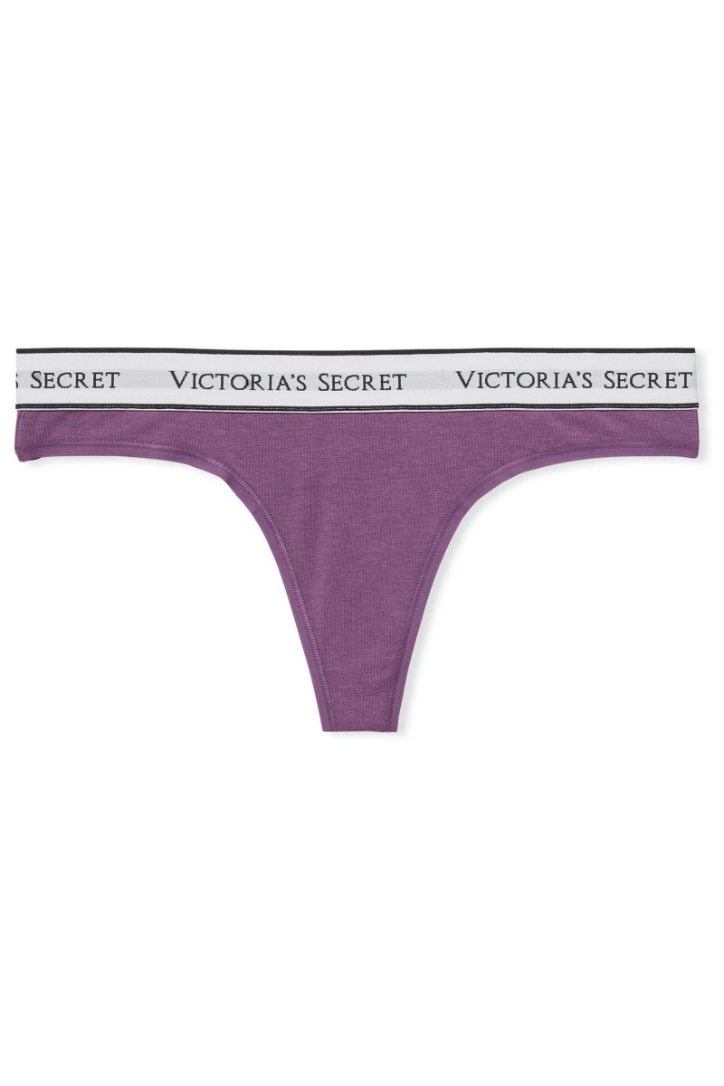 Purple Victoria's Secret Stretch Cotton Logo Knickers | BRZ-920318