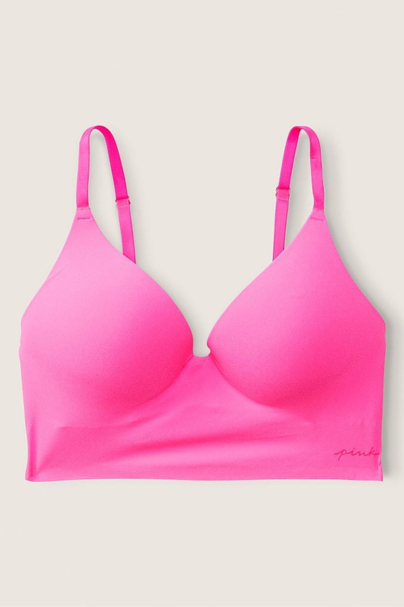 Radiant Rose Pink Victoria\'s Secret Smooth Non Wired Push Up Bralette | FTM-605381