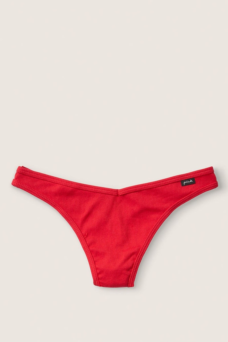 Red Pepper Red Victoria\'s Secret Stretch Cotton Cotton Thong Knickers | IZT-018436