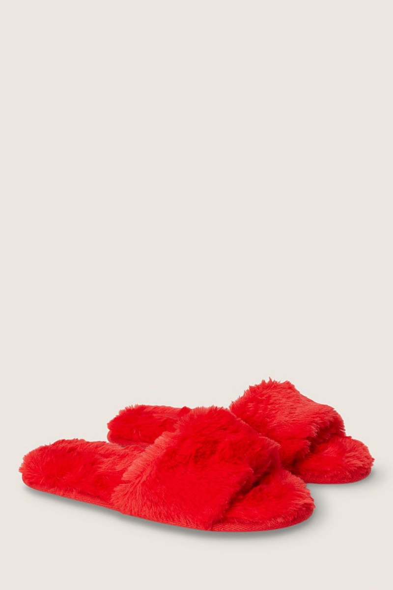 Red Pepper Victoria\'s Secret Faux Fur Slippers | GHW-492506