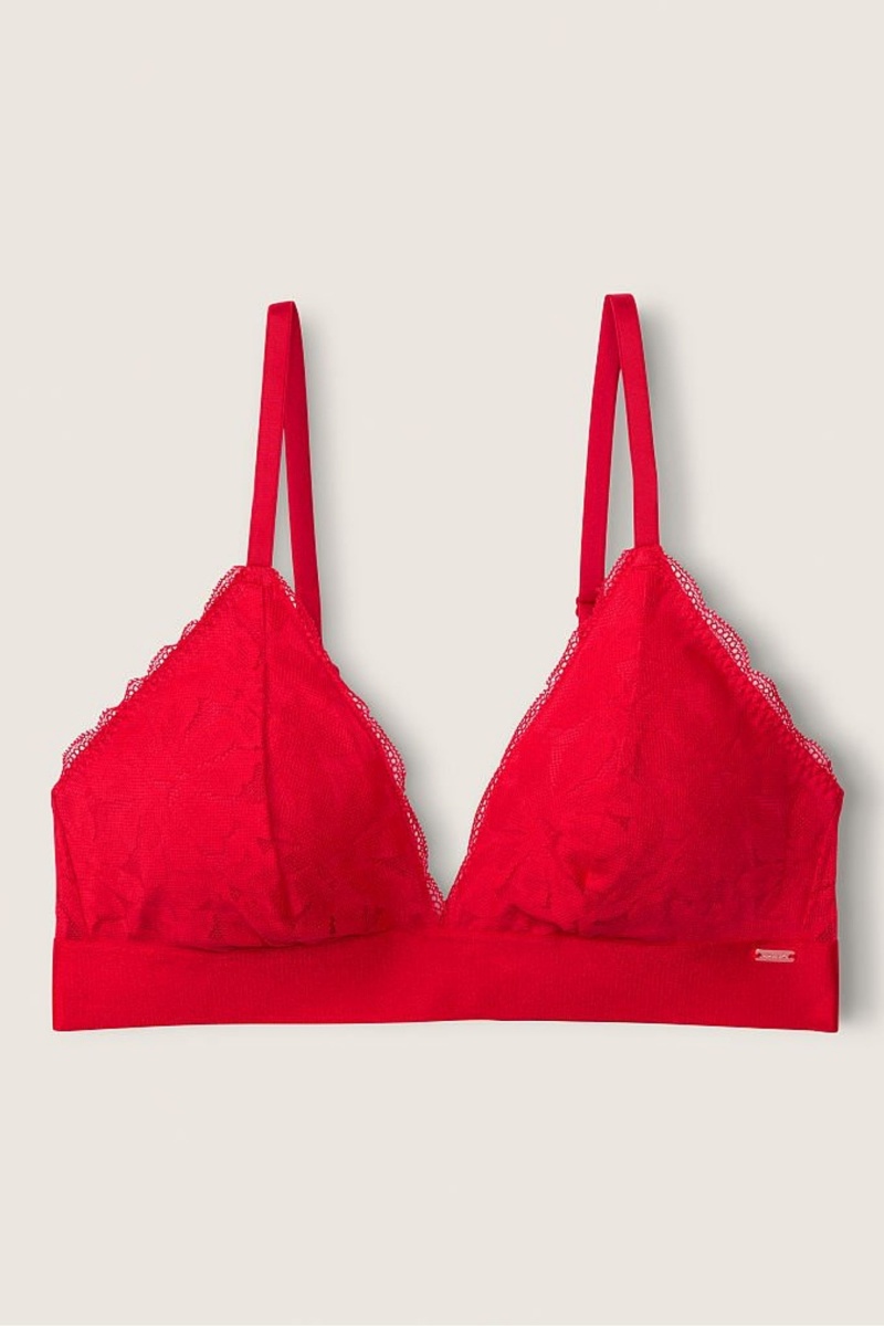 Red Pepper Victoria's Secret Unlined Lace Triangle Bralette | KUN-790128