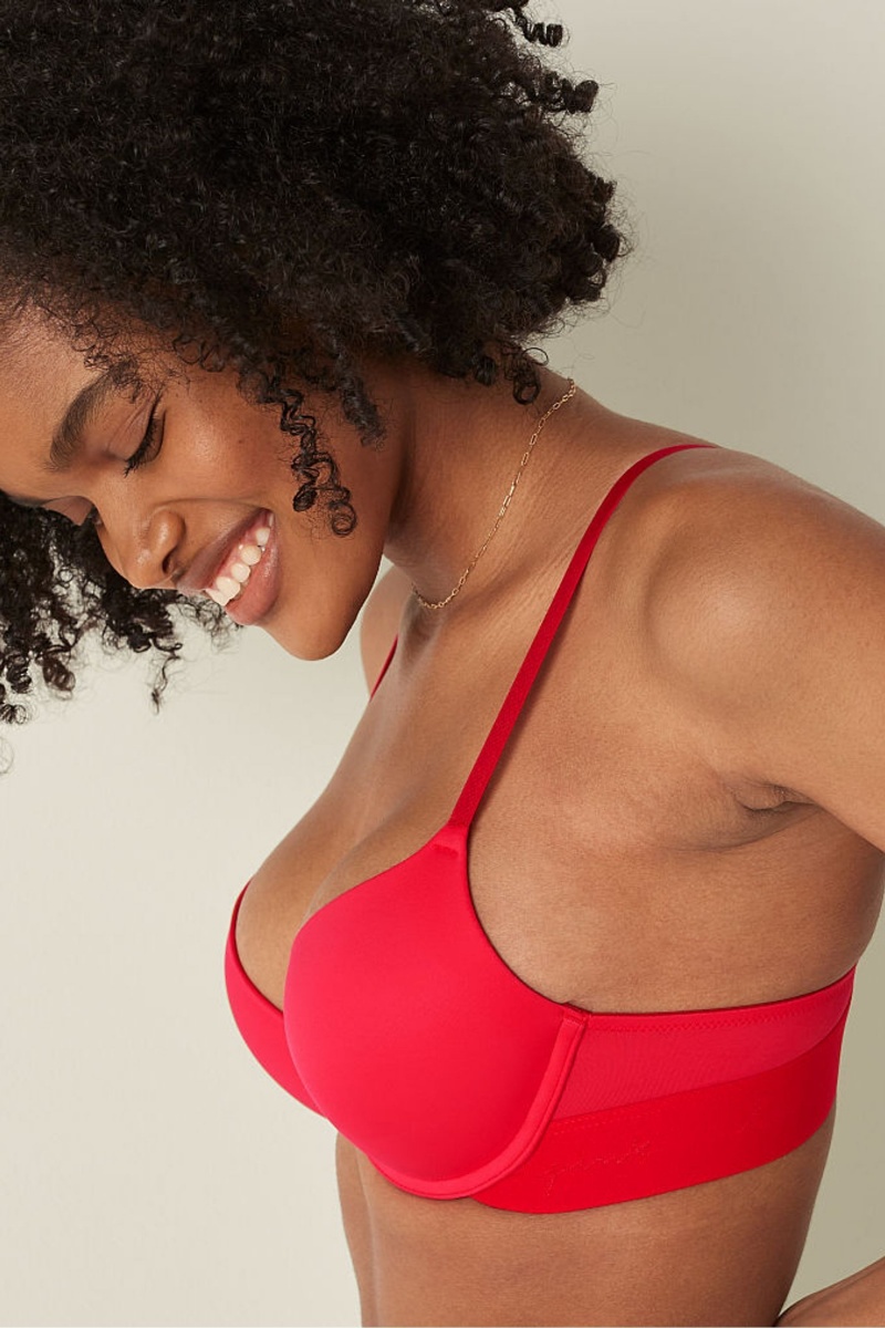 Red Pepper Victoria's Secret Wear Everywhere Smooth Push Up T-Shirt Bra | VTP-927845