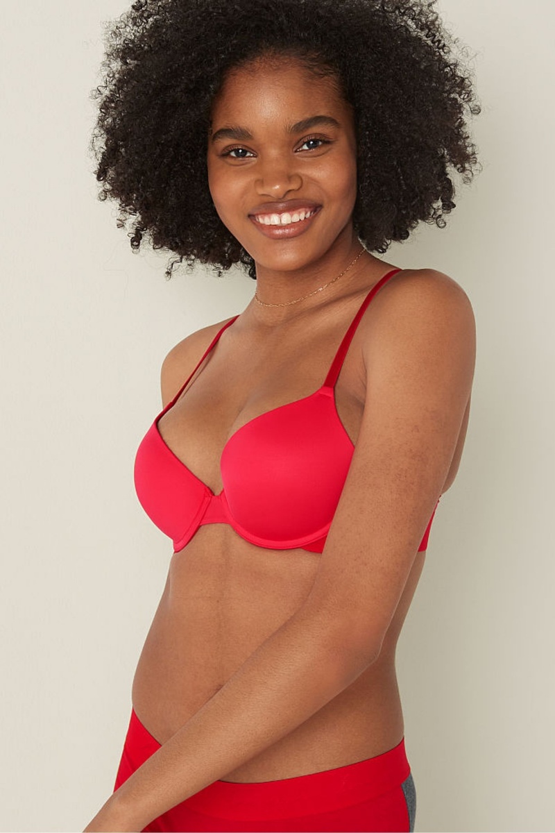 Red Pepper Victoria\'s Secret Wear Everywhere Smooth Push Up T-Shirt Bra | VTP-927845