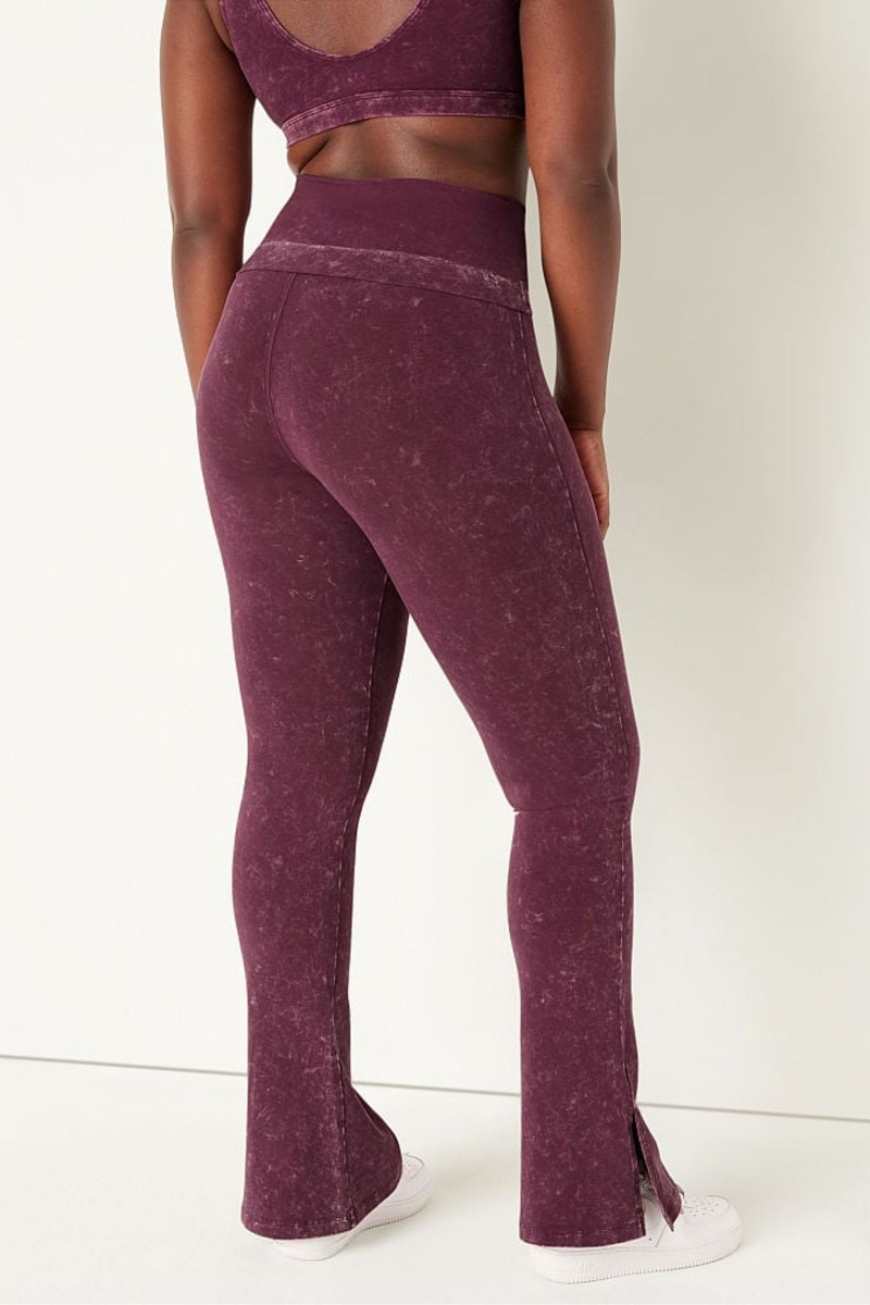 Rich Maroon Red Victoria's Secret Foldover Flare Legging | KHD-218459