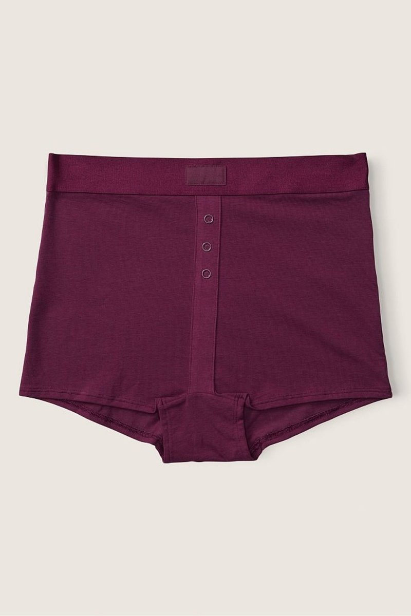 Rich Maroon Red Victoria\'s Secret High Waist Short Knickers | OAP-483726