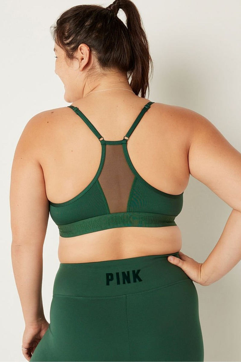 Satin Green Victoria's Secret Lightly Lined Low Impact Sports Bra | SWL-497683