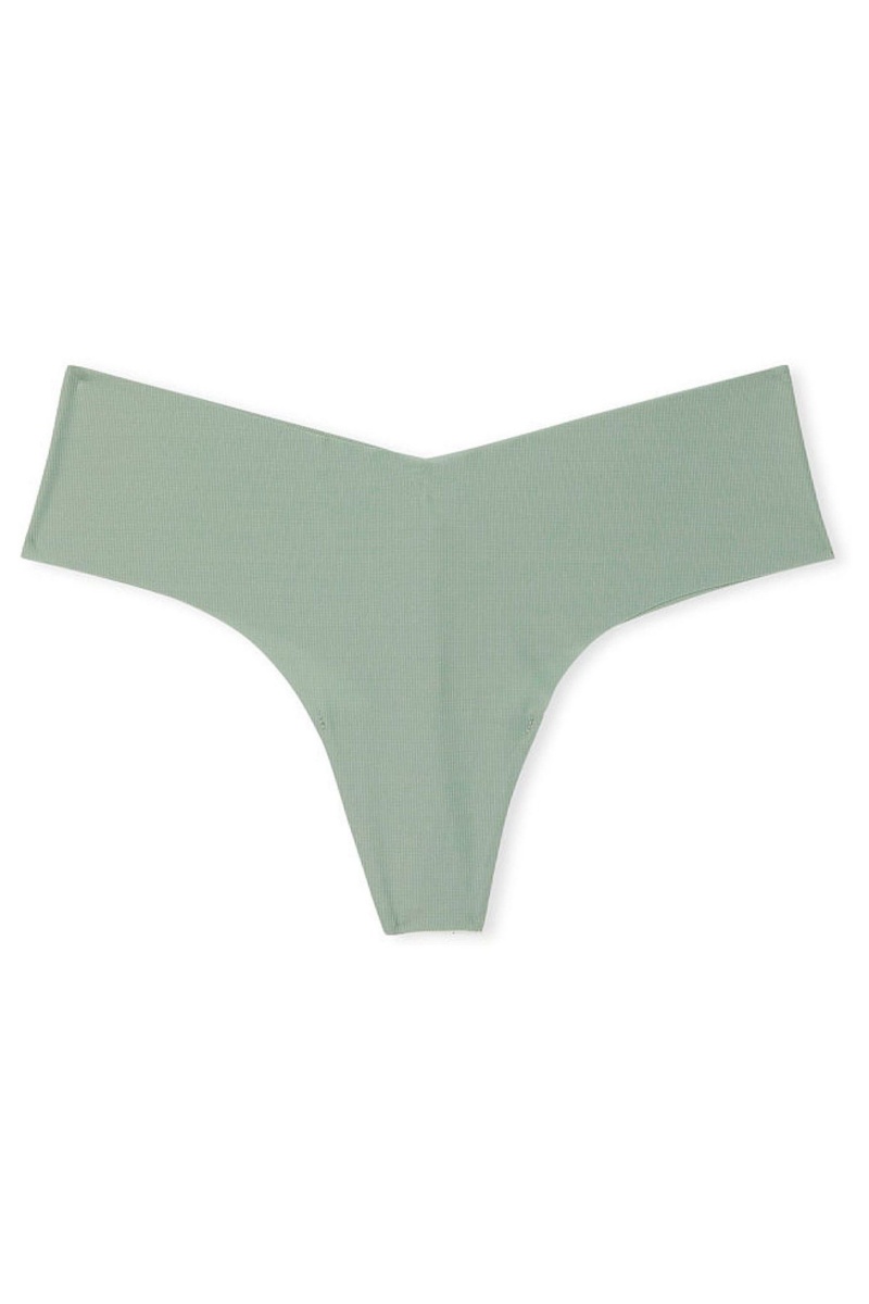 Seasalt Green Victoria's Secret Sexy Illusions by Victorias Secret Ribbed No Show Thong Knickers | HCQ-176428