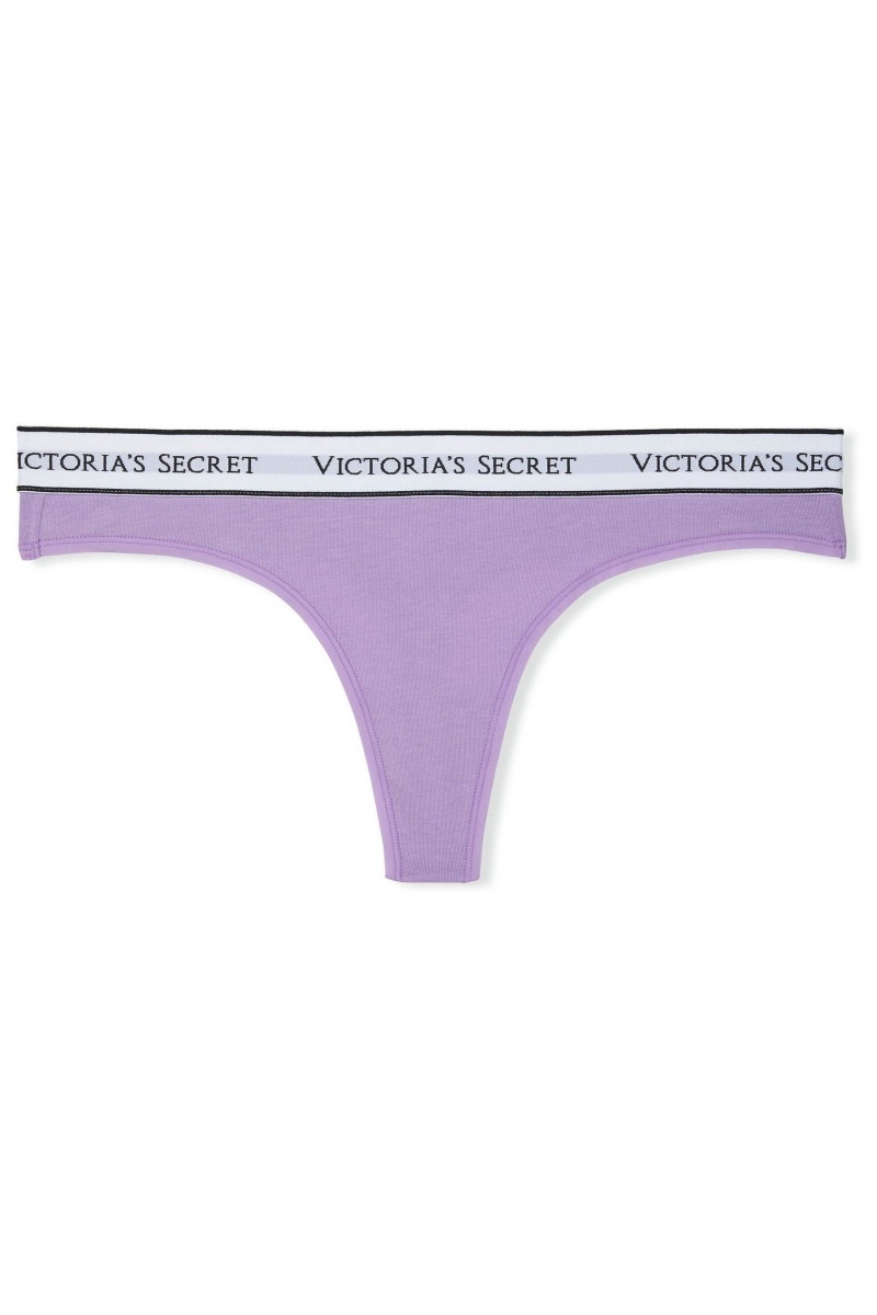 Secret Crush Purple Victoria's Secret Stretch Cotton Logo Knickers | WCX-963748