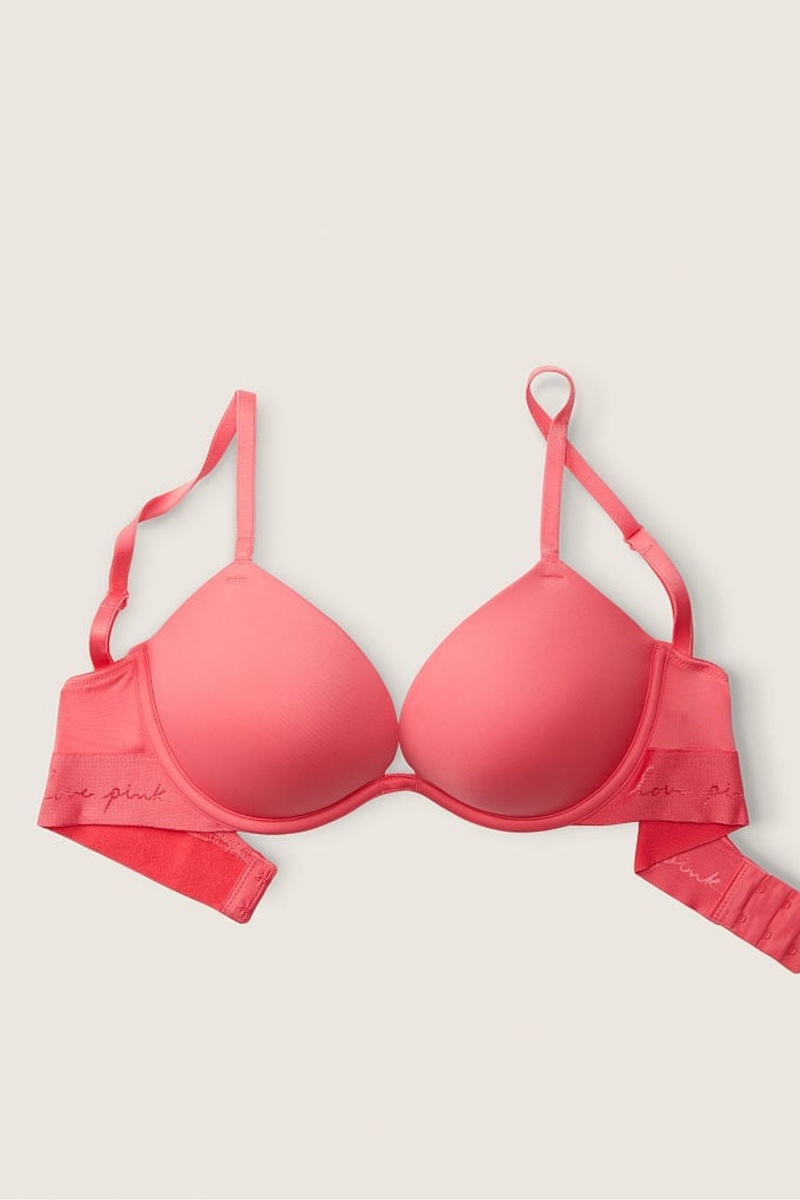 Sunkissed Pink Victoria's Secret Wear Everywhere Smooth Push Up T-Shirt Bra | UBA-210357