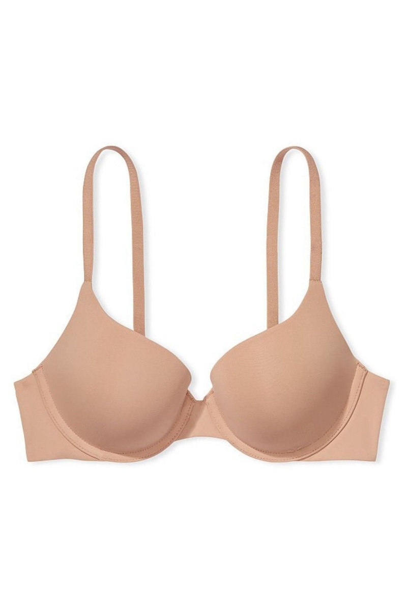 Sweet Praline Nude Victoria's Secret The T-Shirt Add 2 Cups T-Shirt Plunge Bra | MCN-578204