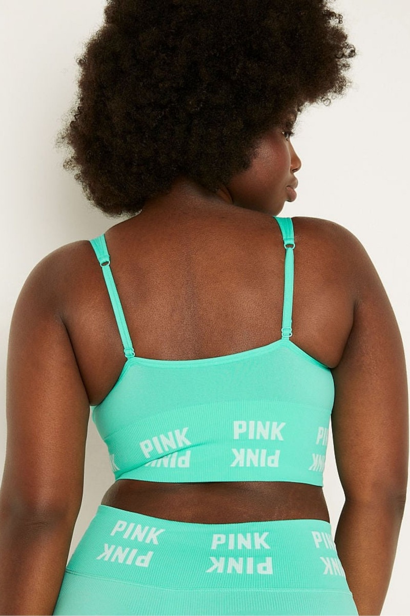 Teal Ice Green Victoria's Secret Seamless Unlined Low Impact Bra | CGN-067432