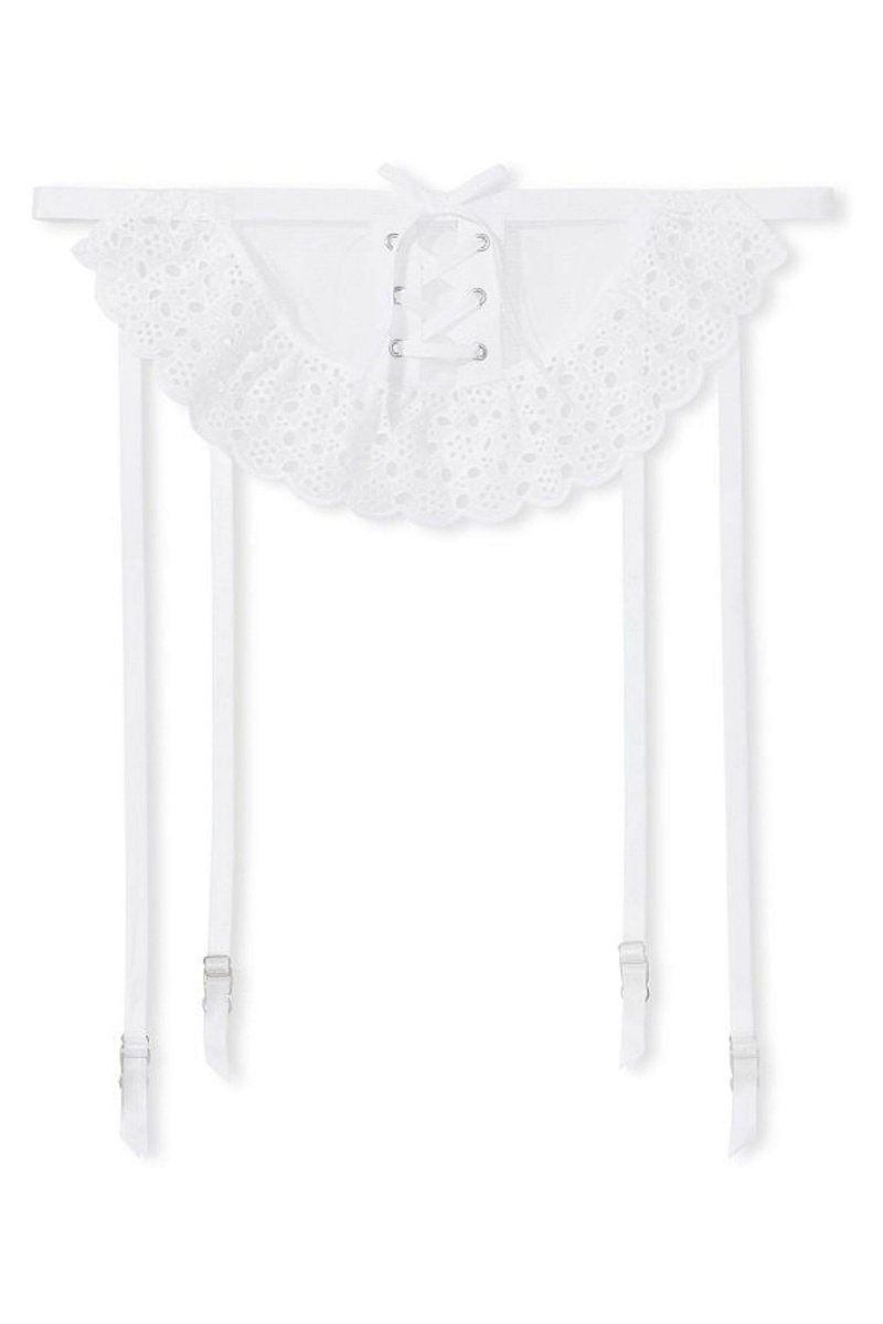 White Victoria's Secret Broderie Suspender Skirt | YQS-306142