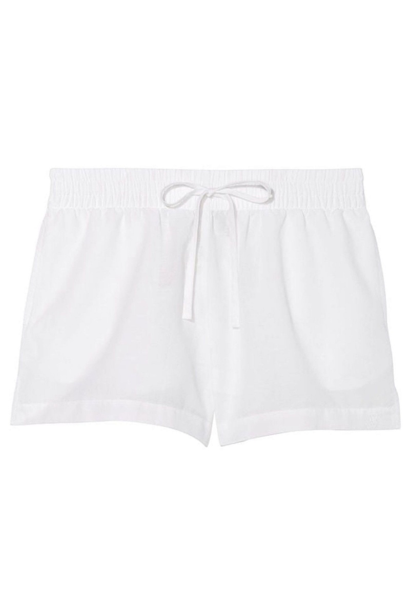 White Victoria's Secret Linen Pyjama Short | MNQ-853042