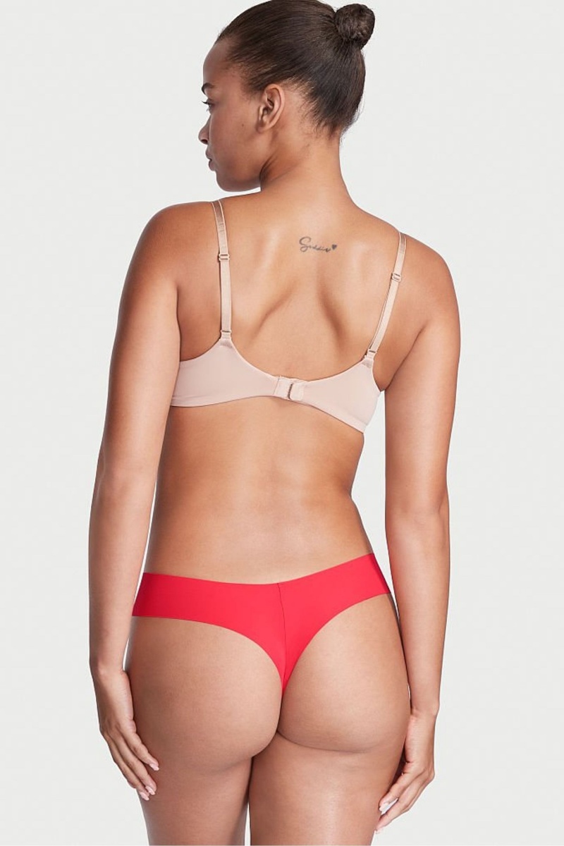 Wild Strawberry Pink Victoria's Secret Sexy Illusions by Victorias Secret Smooth No Show Thong Knickers | RKW-502473